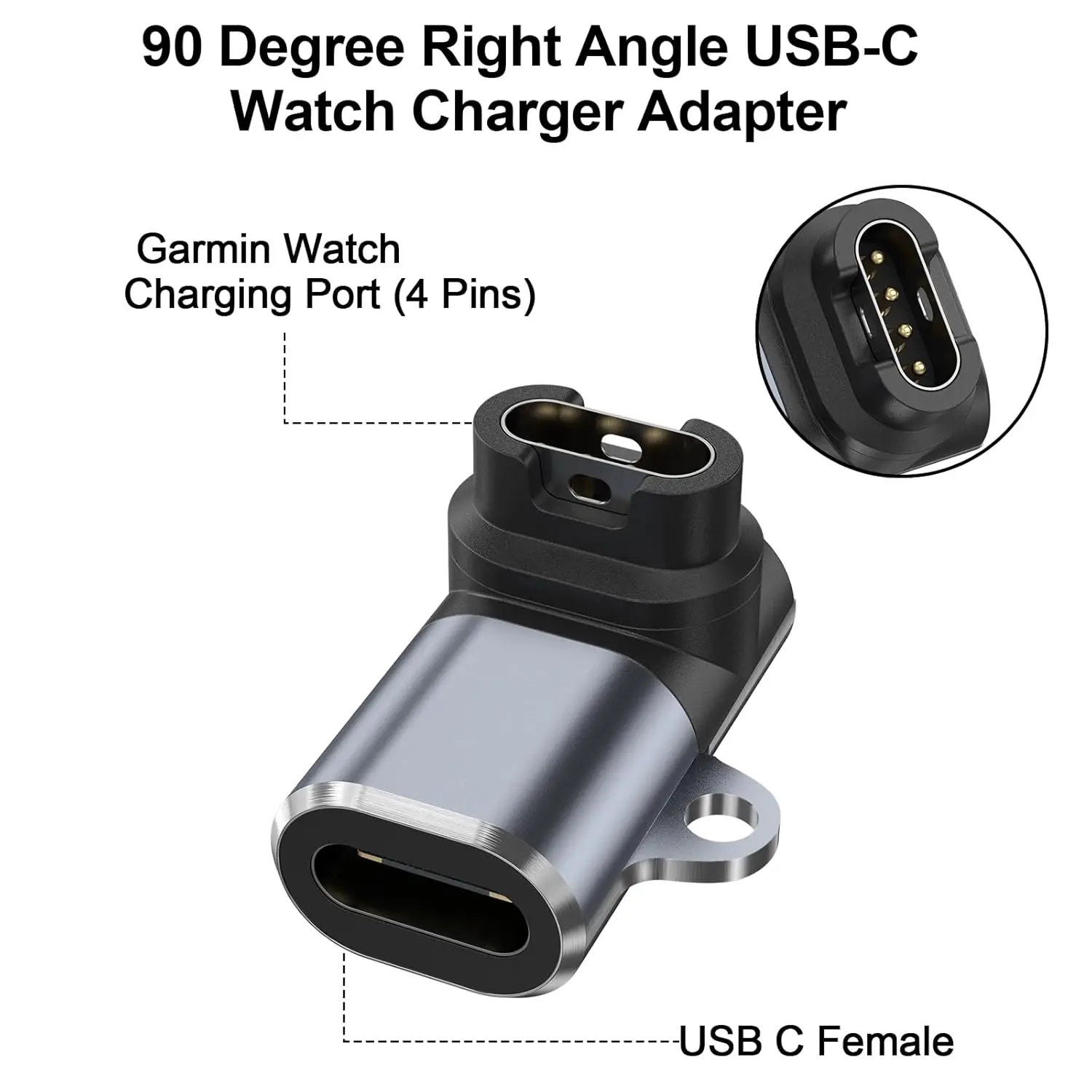 2PCS USB Type C Cable Watch Charging Adapter Compatible with Garmin Fenix 7/7S/7X/6/6X/6S Forerunner 965/955/255 Series and More