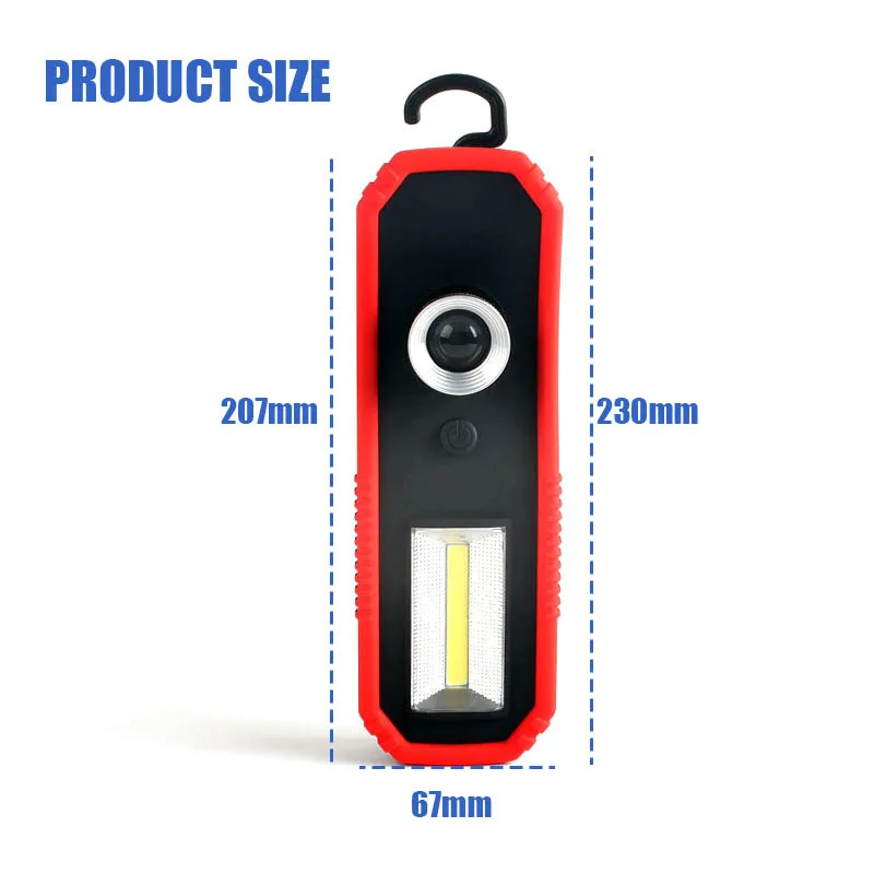 Led Work Light with Magnetic Base 360°Rotate 2 Lighting Modes COB Flashlight Inspection Lamp for Car Repair Home Using Emergency