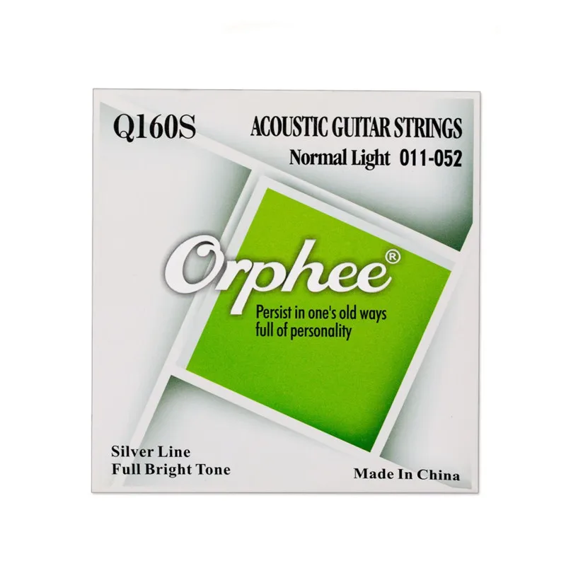 Orphee Acoustic Guitar Strings Hexagonal Sliver Jacketed Alloy Q160S 011-052 Musical Instrument Accessories