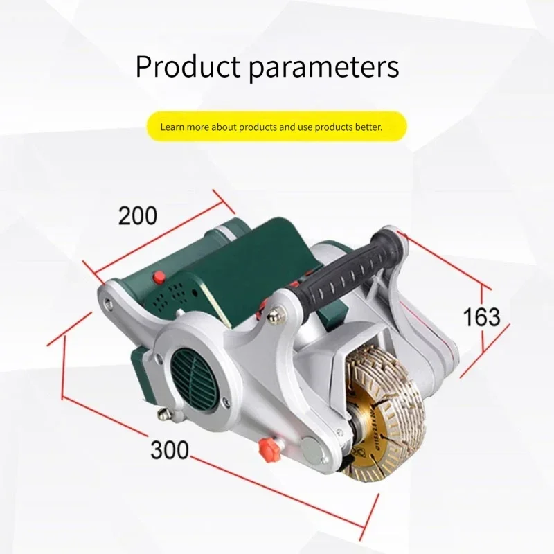 

Small Electric Brushless Slotting Machine, Water And Electricity Installation, Wall Concrete, High-power, Light, Single Handed C