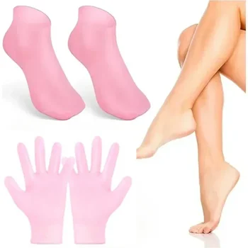Chaussettes en Silicone pour Spa, gants en Gel hydratant, exfoliant, prévient la sécheresse, fissures, élimine les peaux mortes, protection des pieds, soins des mains