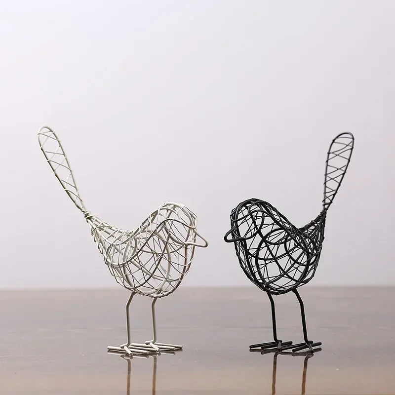 Home Decoration Creative Gift Souvenirs Room Decor Figurines Abstract  Miniatures Vintage Animal   Iron Bird