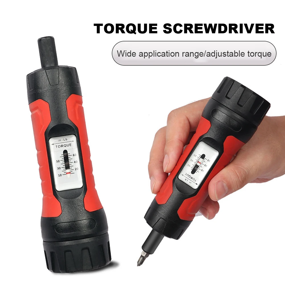 

Manual Torque Driver Screwdriver 1/4 Inch Drive Preset Professional Torque Screwdriver Adjustment Range 10-65In.lb Torque Wrench