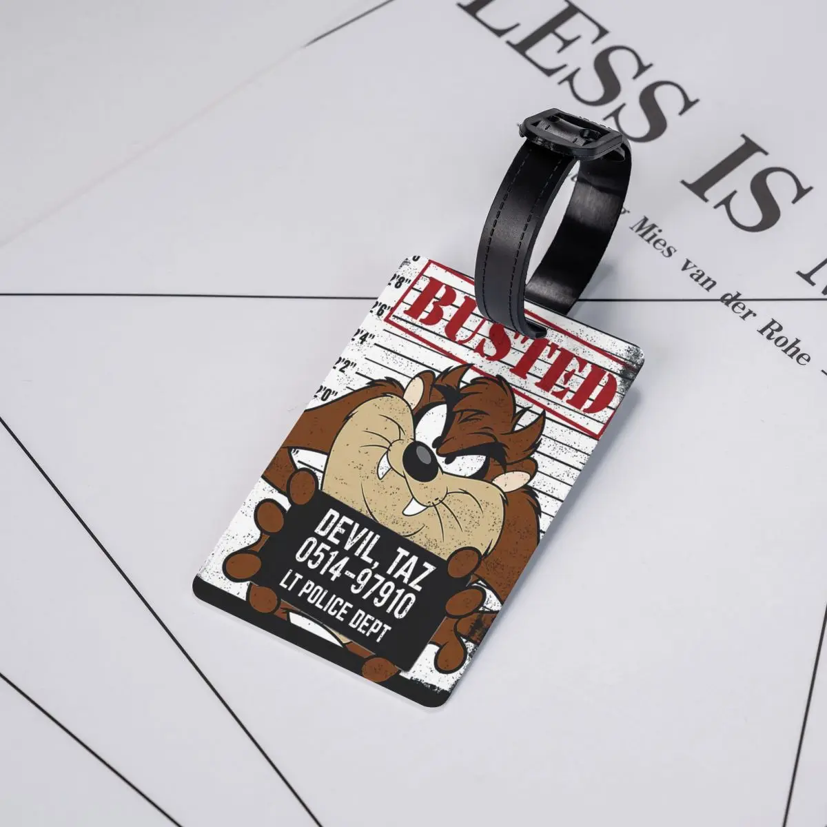 Custom Cartoon Anime Taz Tasmanians Devils Luggage Tag Travel Bag Suitcase Privacy Cover ID Label