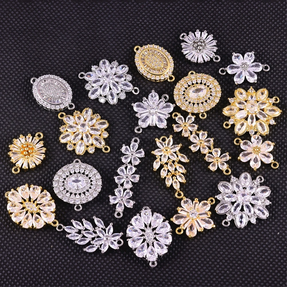 Juya accessori fai da te forniture per gioielli di moda che fanno pavé di zirconi cerchio infinito decorazione connettore Charms accessori