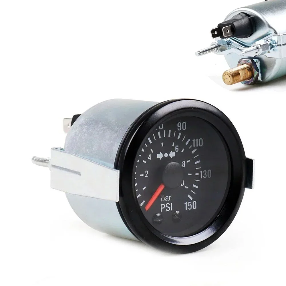 

2" 52mm 0-10Bar/0-150PSI Mechanical Air Pressure Gauge 12V Press Gauge Car Meter With Sensor NPT1/8