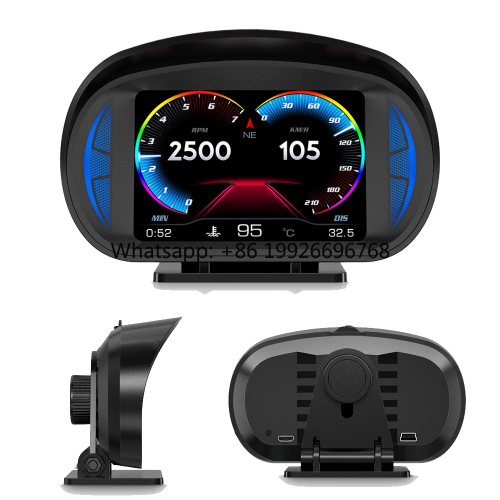 

Popular Slope Turbo Speedometer P2 Smart OBD2 Gauge GPS 5-inch Plug & Play Car HUD Display