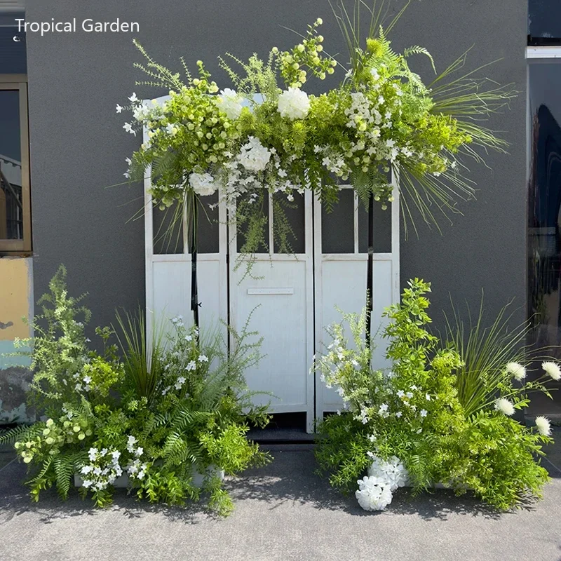 

Artificial Plants Greenery Hang flower Row Road Lead Floor Plant Row Forest Style Wedding Decoration Floral Backdrop Arrangement