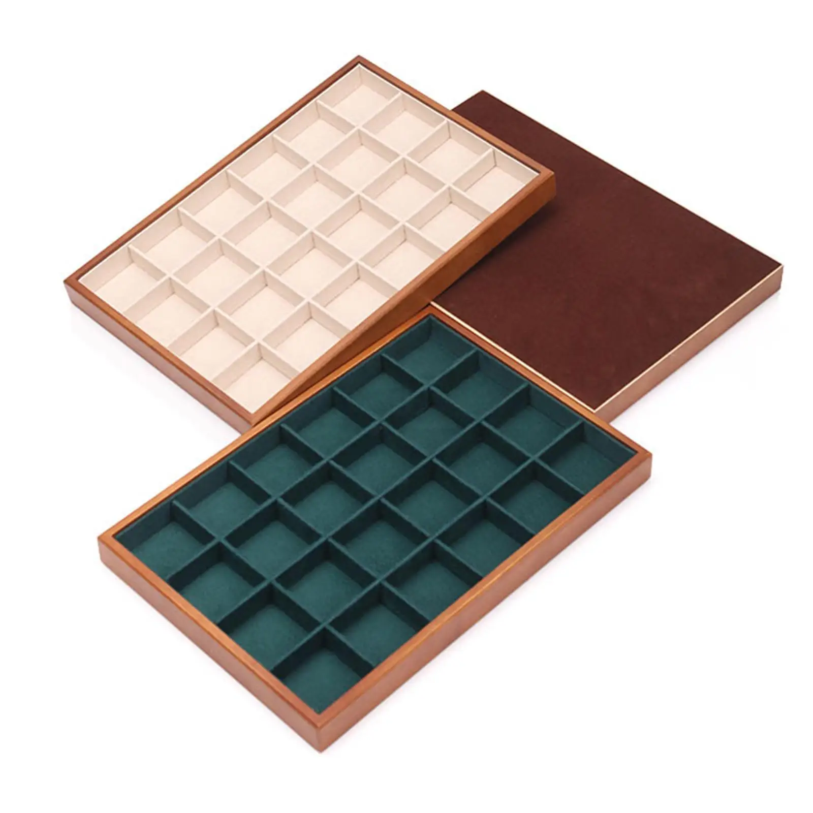 

Jewelry Display Tray Solid Wood Multipurpose for Drawer Jewelry Organizer for Necklace Rings Earrings Brooch Pin Showcase