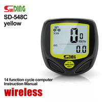 SUNDING SD-548B wired Bike Speed Meter SD-548C wireless Digital Bike Computer Multifunction Sensors Bicycle Computer Speedometer