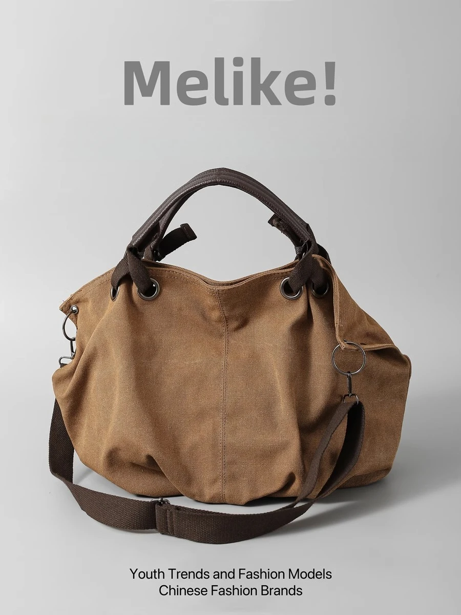 

Maillard Canvas Tote - Retro American Work Bag | Large Convertible Commuter Shoulder Bag with free shoulder straps