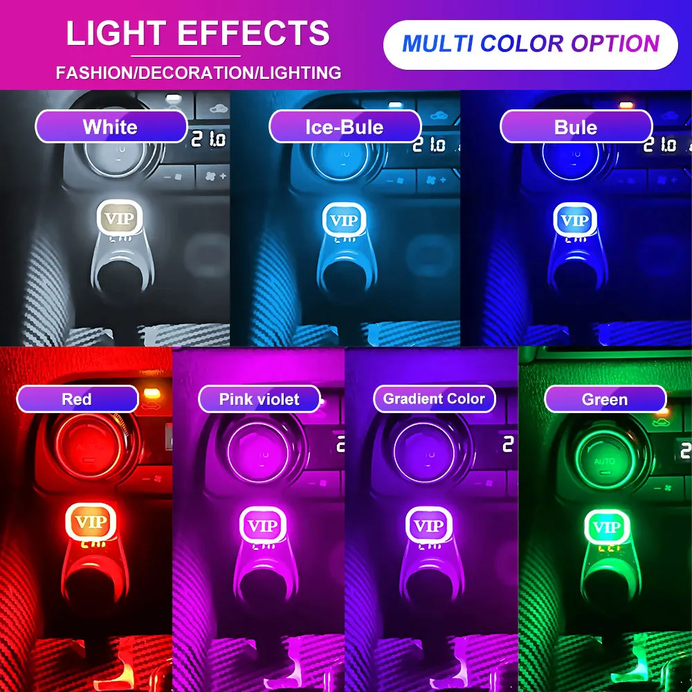 Car Mini Light USB Plug LED Atmosphere Lights Car Decorative Lamp Emergency Lighting PC Mobile Power Auto Interior Nightlight