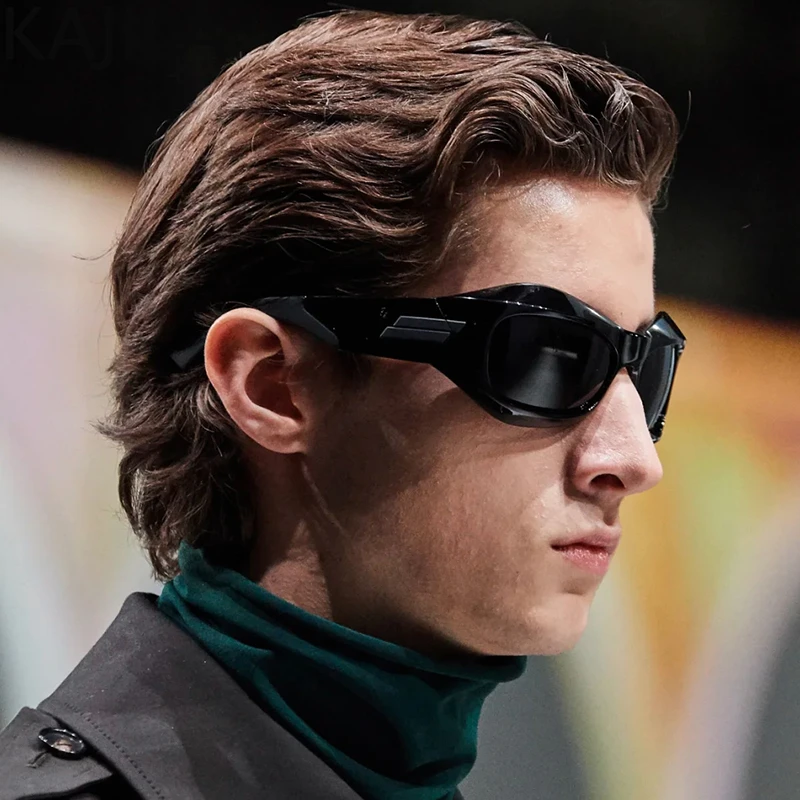 Cyber Y2K Punk Sonnenbrille für Damen und Herren, Sportliche Eckige Sonnenbrille für Damen 2026, Luxusmarke Steampunk Silberne Brillen UV400-Schutz – Detail 4