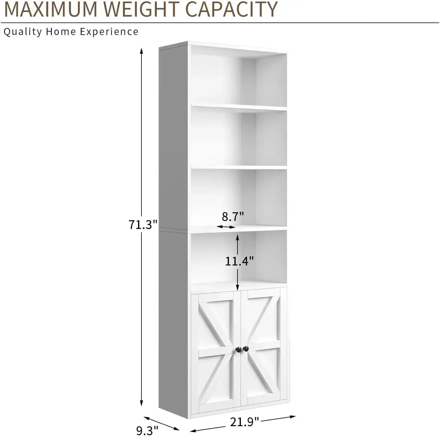 [عرض لفترة محدودة، اليوم فقط! ] أرفف كتب مكونة من 6 طبقات وخزانة كتب مع أبواب مجموعة صناعية مكونة من كتابين قائمين على الأرض العريض