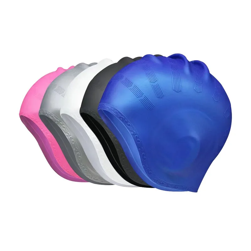 1pc Unisex Ear Protection Swim Caps High Visibility Silicone Comfort Not Tight Water Sports High Elasticity Swimming Training CN