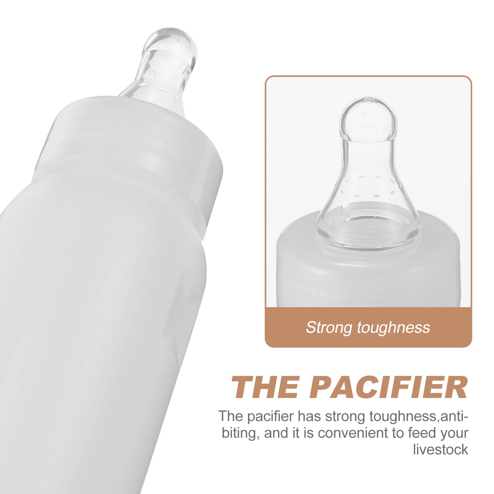 

6pcs Pet Feeding Bottles 250ml Lamb Milk Containers Durable Silicone Livestock Nursing Pig Feeders Bottle