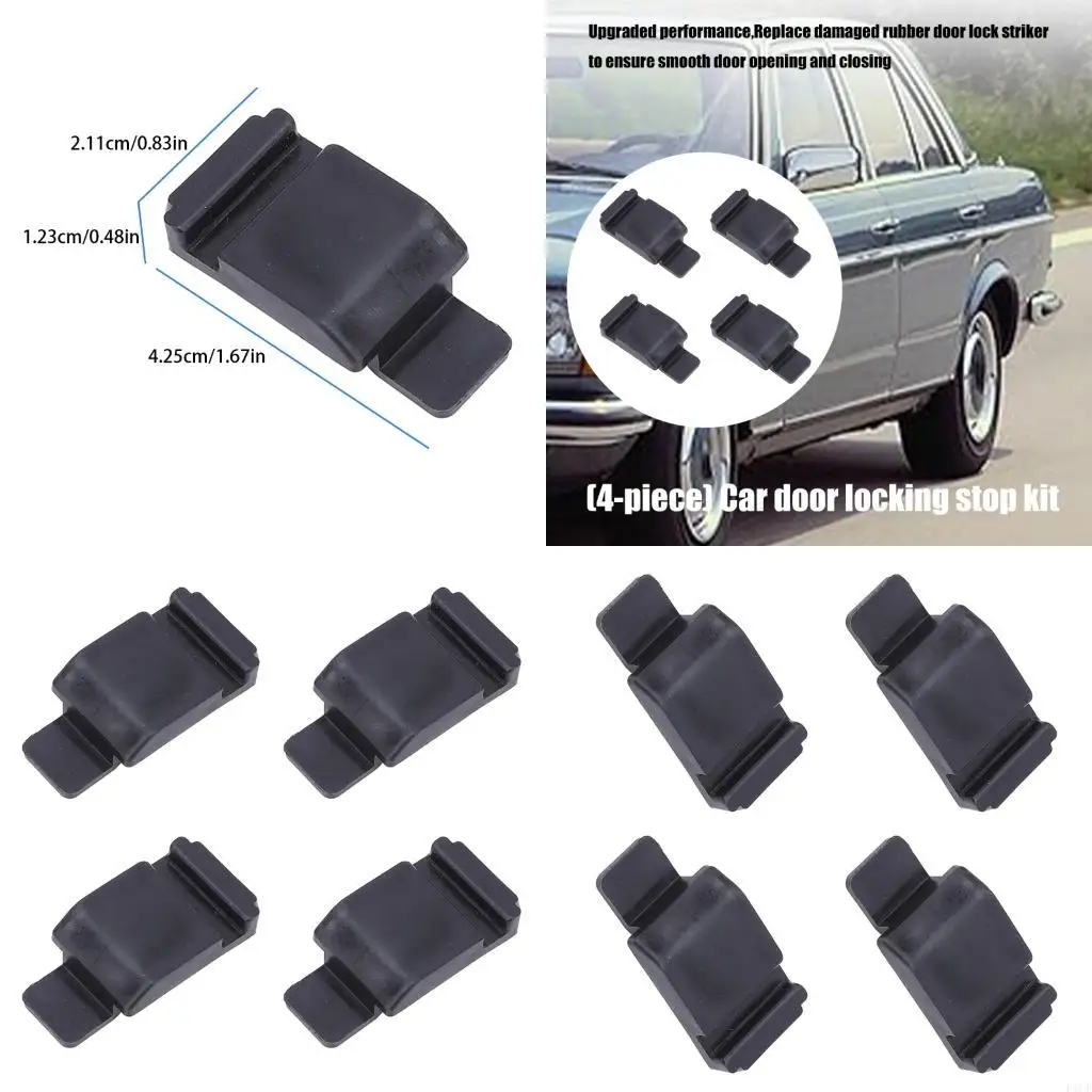F1CF Pack Of 4 ABS Car Door Lock Strikers Protector Shock Absorption For W123 W126 Models Enhances Quiet Smooth Closing