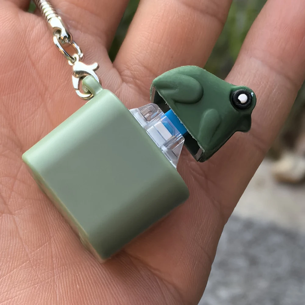 

Frog Croaking Fidget Toy Rechargeable Frog Croaking Keychain Stress Relief & Anxiety Buster Clicking Fidget Toy for Adults Kid