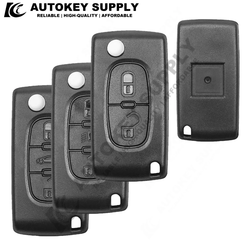 2/3 Buttons Remote Key Case  Flip Folding Car Key shell For Peugeot 207 307 308 407 607 807 For Citroen C2 C3 C4 C5 C6