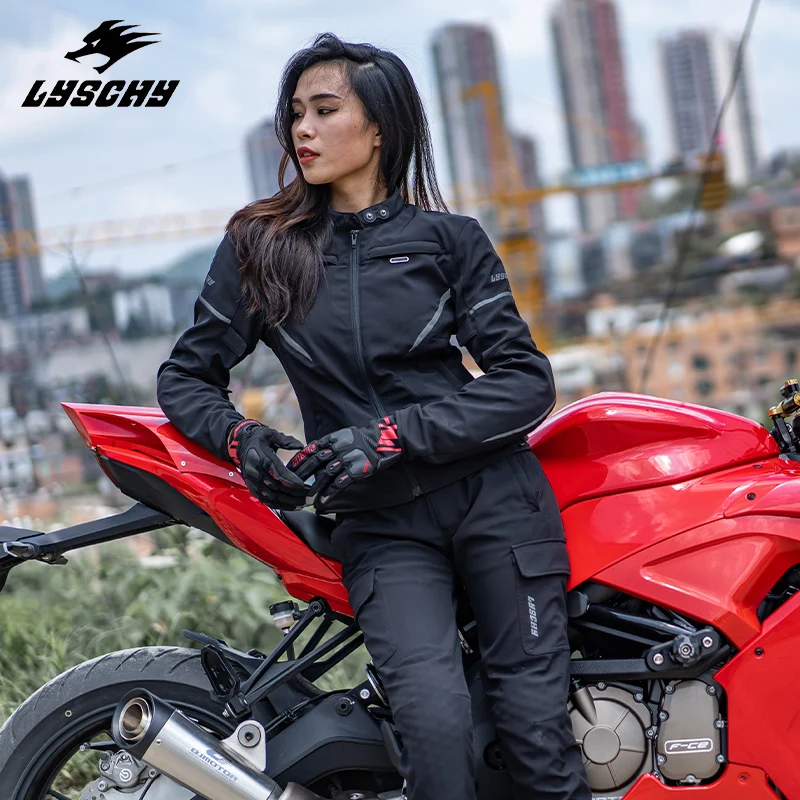 LYSCHY Motorcycle Jacket Winter Waterproof Warm Reflective Motorcycle Jacket Women CE1/2 Level Motocross Jacket Riding Clothing