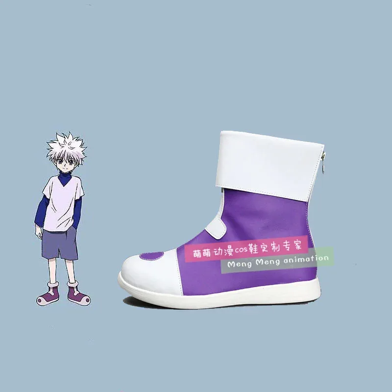 

qq38Hunter X Hunter Killua Zoldyck Обувь для косплея Костюм Сапоги для взрослых Хэллоуин Реквизит на заказ
