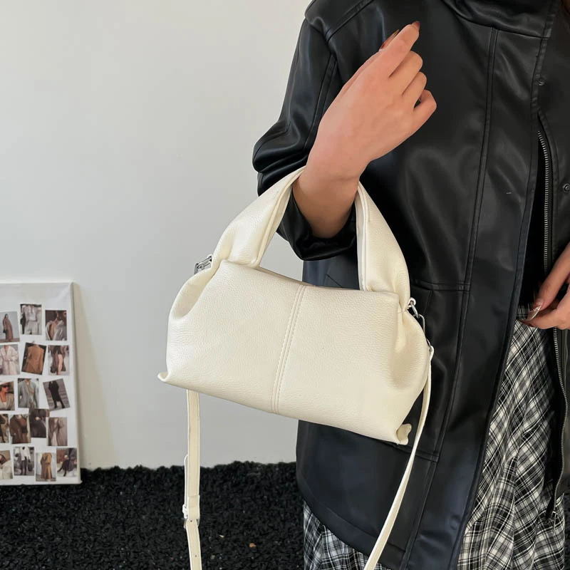 

New PU Solid Color Zipper Temperament Crossbody Bags Sense of Luxury Versatile Sweet Bags Waterproof Durable Women's Handbags