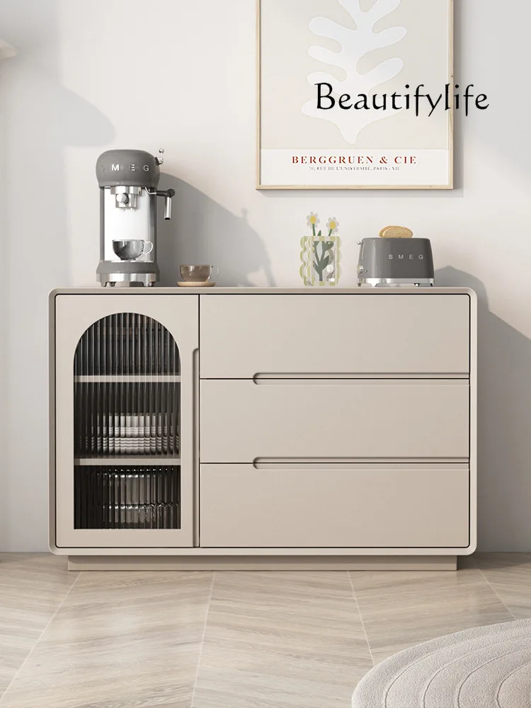 

Italian minimalist solid wood kitchen side cabinets lockers modern simple small apartment household