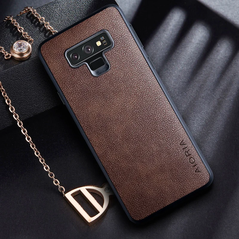 Case for Samsung galaxy Note 9 coque Retro business PU leather Skin design Soft TPU&Hard PC phone cover for samsung  note 9 case