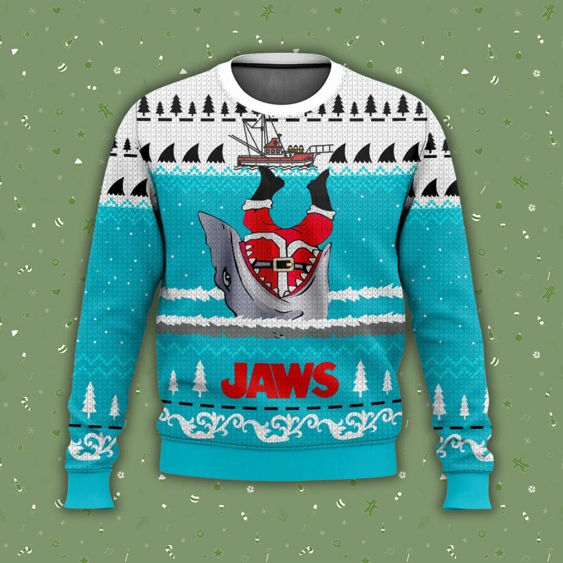 

Men Women Holiday Party Xmas Sweatshirts Merry Christmas Santa Ugly Sweater 3D Shark Funny Print Ugly Christmas Sweaters Jumpers