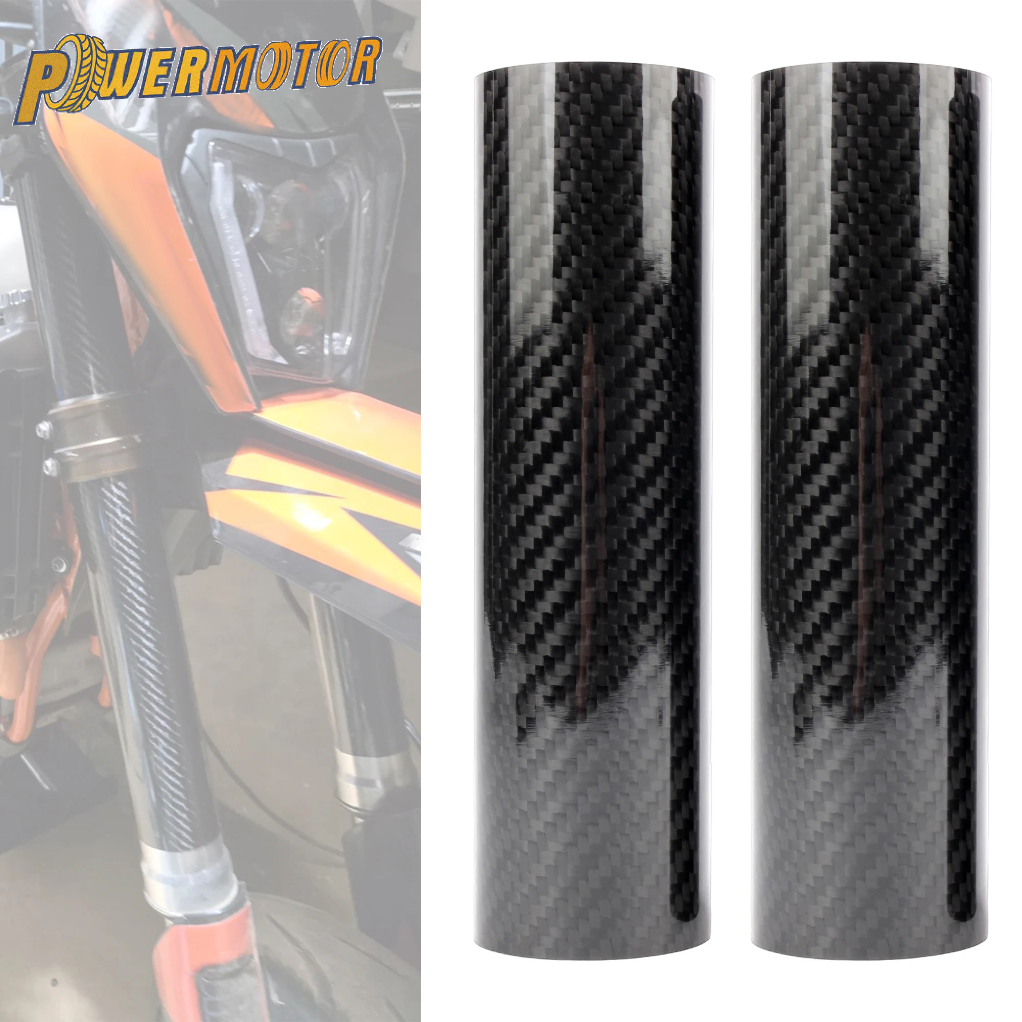 Motorcycle 170mm/245mm Front Fork Wraps Carbon Fiber Protectors For KTM Honda Yamaha Kawasaki Suzuki Motocross Accessories Refit
