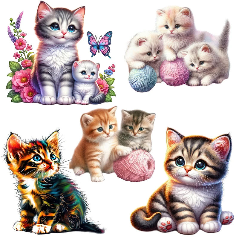 Three Ratels QB71 lovely cats colorful cartoon animals wall stickers for home decoration toilet decals