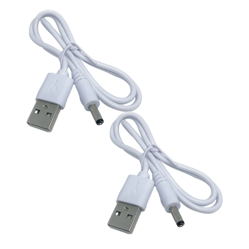 2 Pcs Power Cable Charging Cords Instrument USB Dc to Copper Wire for Light Replacement