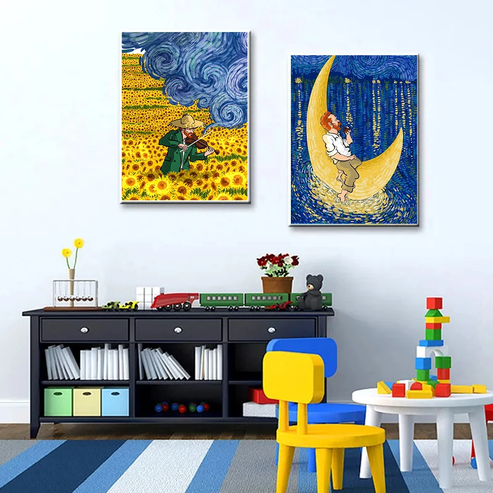 DIY 5D Art Diamond Painting Kit Van Gogh Impression – perfektes Geschenk für handgefertigte Heimdekoration – Detail 2