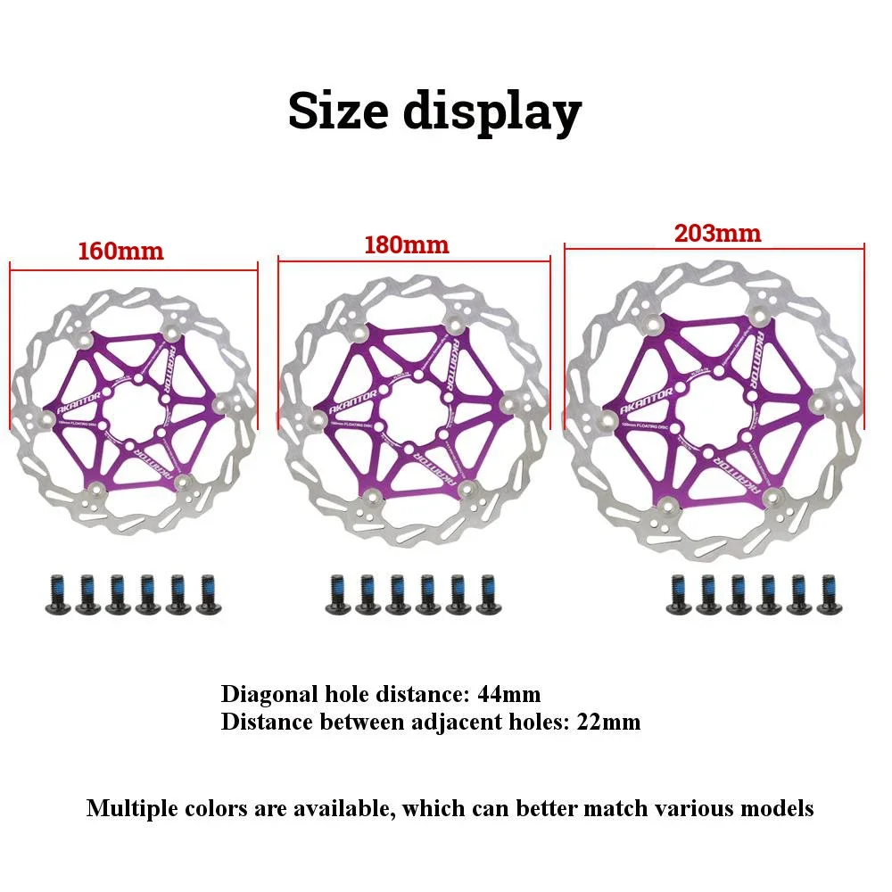Rotor de freno para bicicleta de montaña, Rotor de acero inoxidable con fuerte disipación del calor, flotante, almohadilla de freno de disco MTB, 1 piezas, 160mm/180mm/203mm