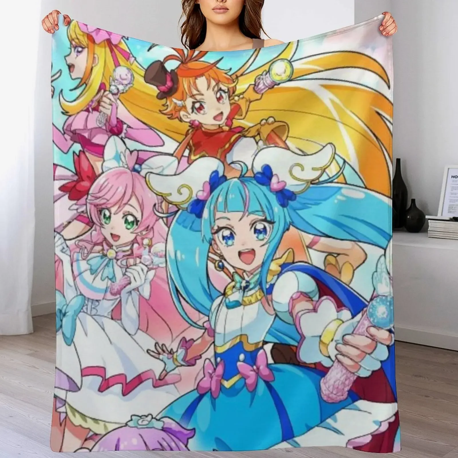 

Hirogaru Sky Precure - All in One Throw Blanket Stylish Decor Blanket Gift for Friends Roommate