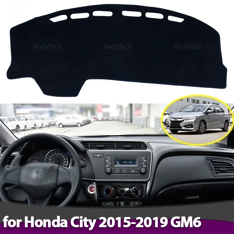 Car Dashboard Cover Avoid Light Pad Instrument Panel Mat Case Carpets for Honda City 2015 2016 2017 2018 2019 GM6