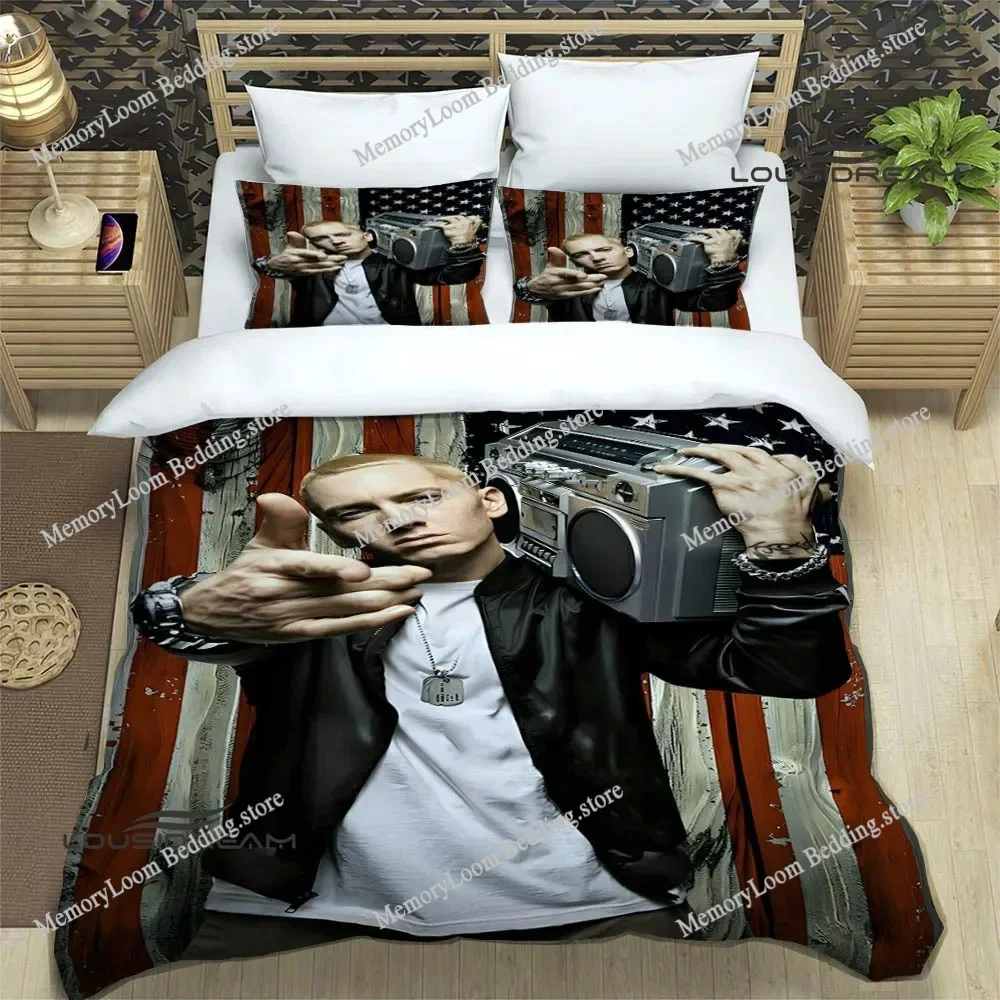 New Cozy Eminem Bedding Set Single/Twin/Full/Queen/King Size Adult Kid Bedroom Soft-Touch Duvet Cover 3D Print Bed Sheet Set