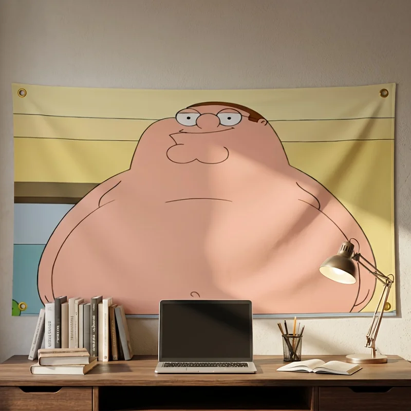 VIKAMA Funny Family Guy Peter Griffin Tapestry Meme Wall Hanging for Bedroom Gaming Room