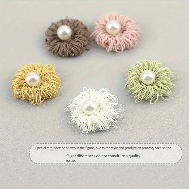 50 Stück Perlen-3D-Blasen-Applikationen mit kleinen Blumen für DIY-Kinderhaarspangen, Schuhe, Hüte, Dekorationsaufnäher – Detail 4