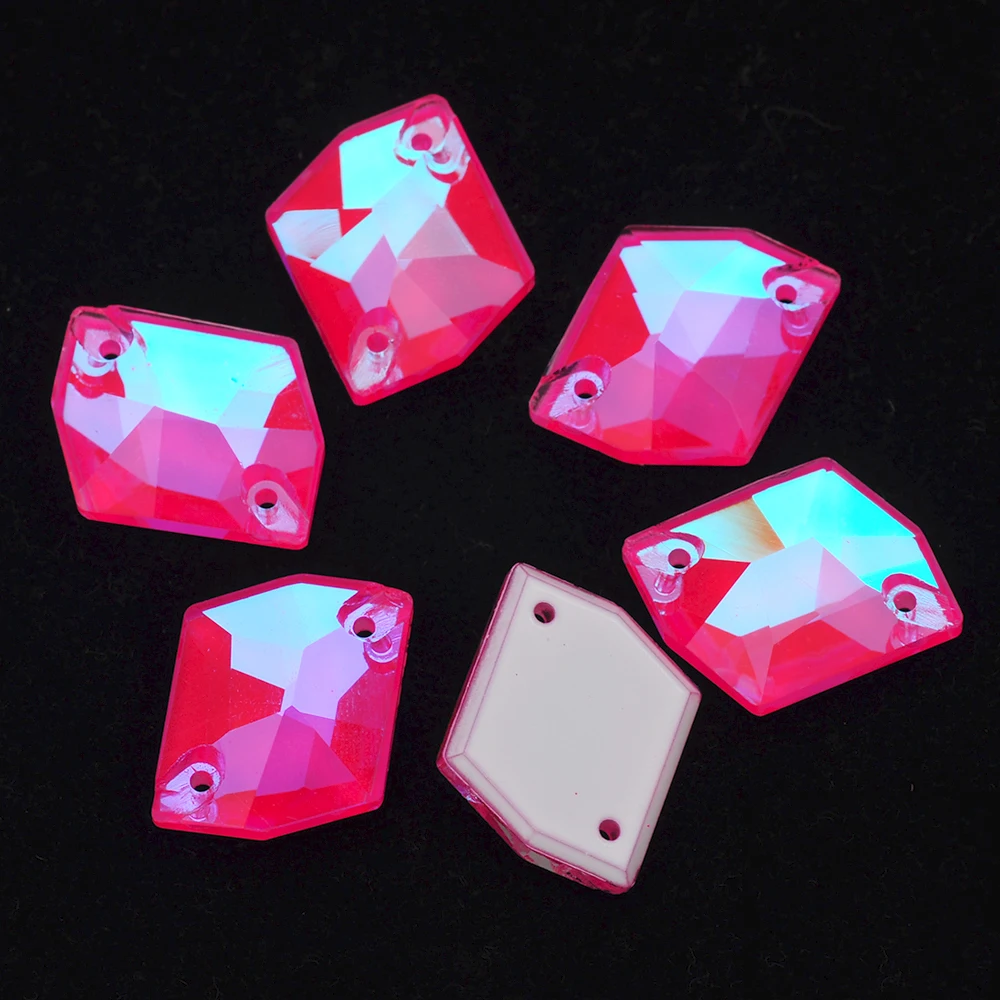 Pubrilex Electric Pink DeLite Näh-Strasssteine in Allen Formen, Glänzende Aufnähbare Kristalle für Kleidung, Handwerk und Dekoration – Detail 8