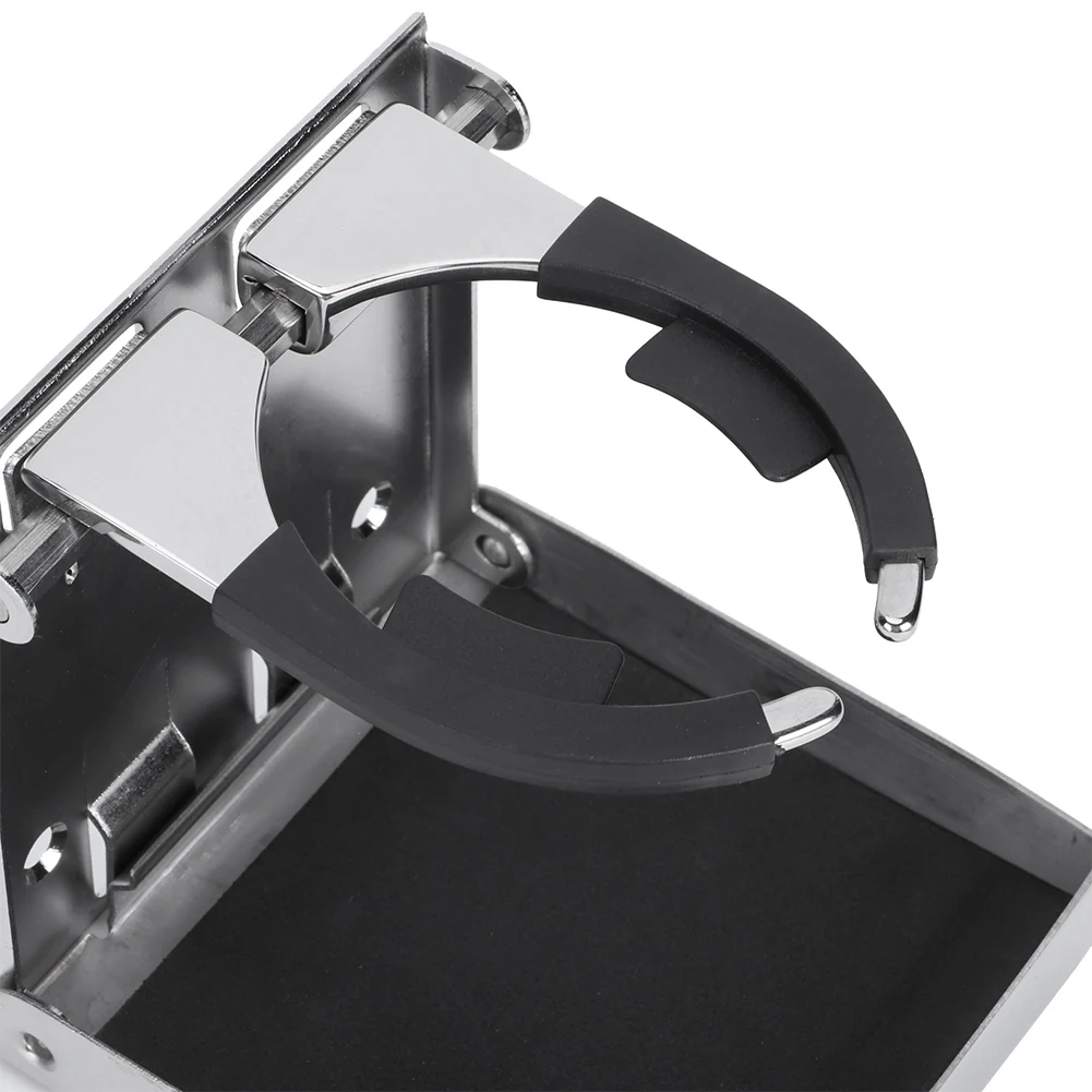 Roestvrijstalen opvouwbare drinkbekerfleshouder voor marineboot, vrachtwagen, RV, verstelbare maritieme bekerhouder, opvouwbare drinkbekerhouder