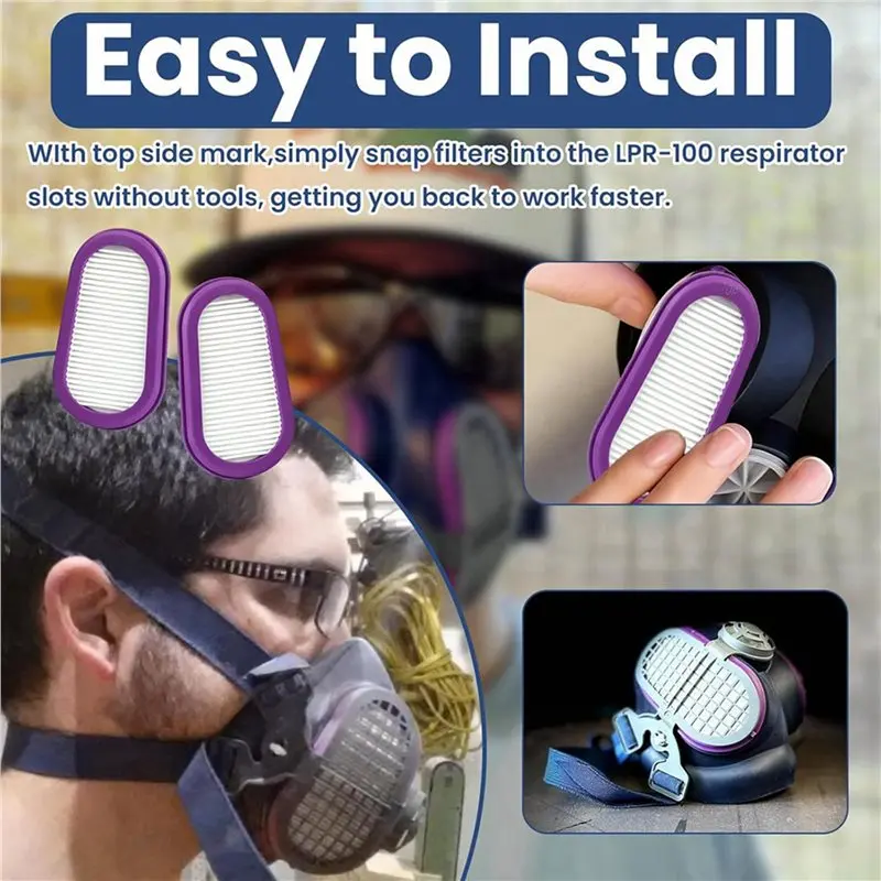B63B-20Pc P100 Respirator Replacement Filter SPR321 For Elipse SPR321 SPR451 SPR457 For S/M And M/L Size Half Mask Respirator