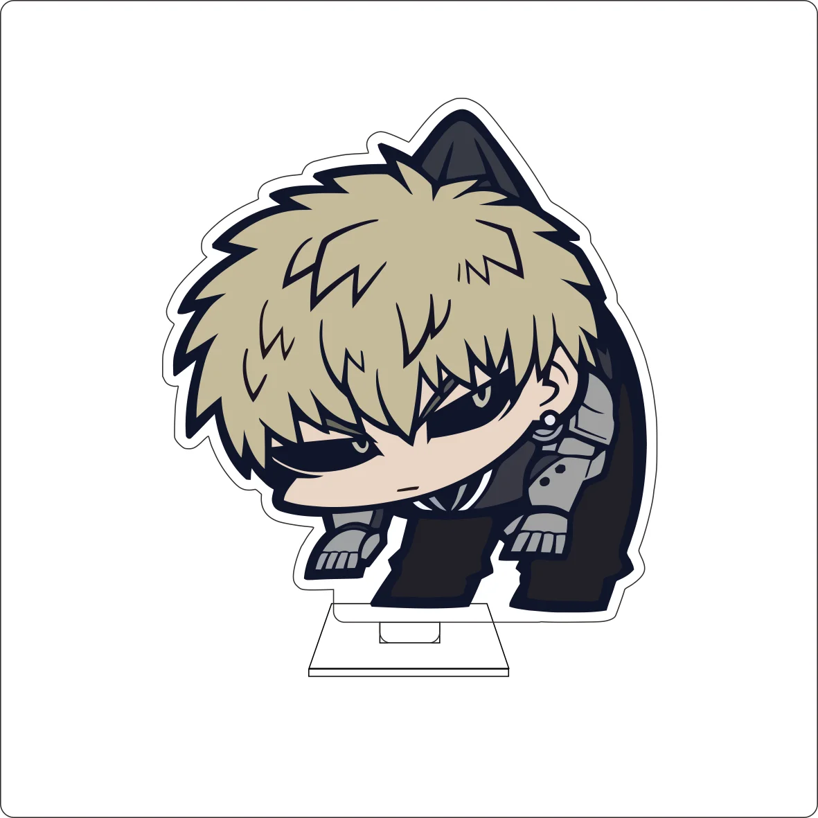 10CM Anime One Punch Man Cosplay Cute Acrylic Figure Stand Plate King Genos Saitama Ornaments Gifts view 2