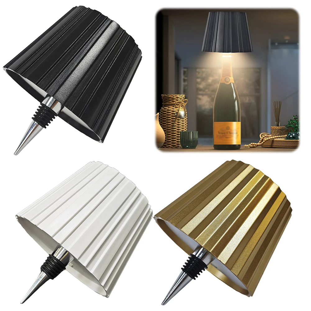 Wireless Touch Table Lamp LED Table Lamp Rechargeable 3 Colors Dimmable Wine Bottle Decorative Light for Family Restaurant & Bar