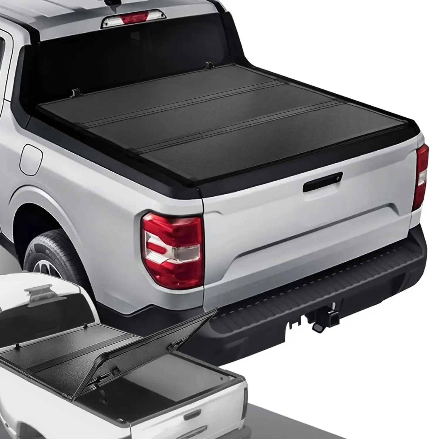 

2024 New Upgrade Truck Bed Top Hard Solid Tri-Fold Tonneau Cover Compatible with 22-23 Ford Maverick 4.5ft Bed, TTC-HARD-095