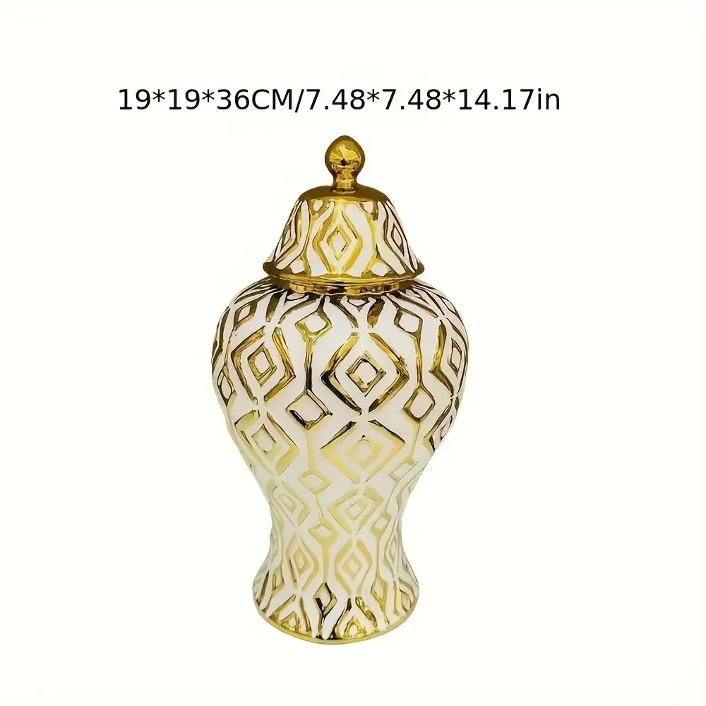Ceramic decoration high-value vase, European modern style countertop,  high-end white, high-end ceramic entrance