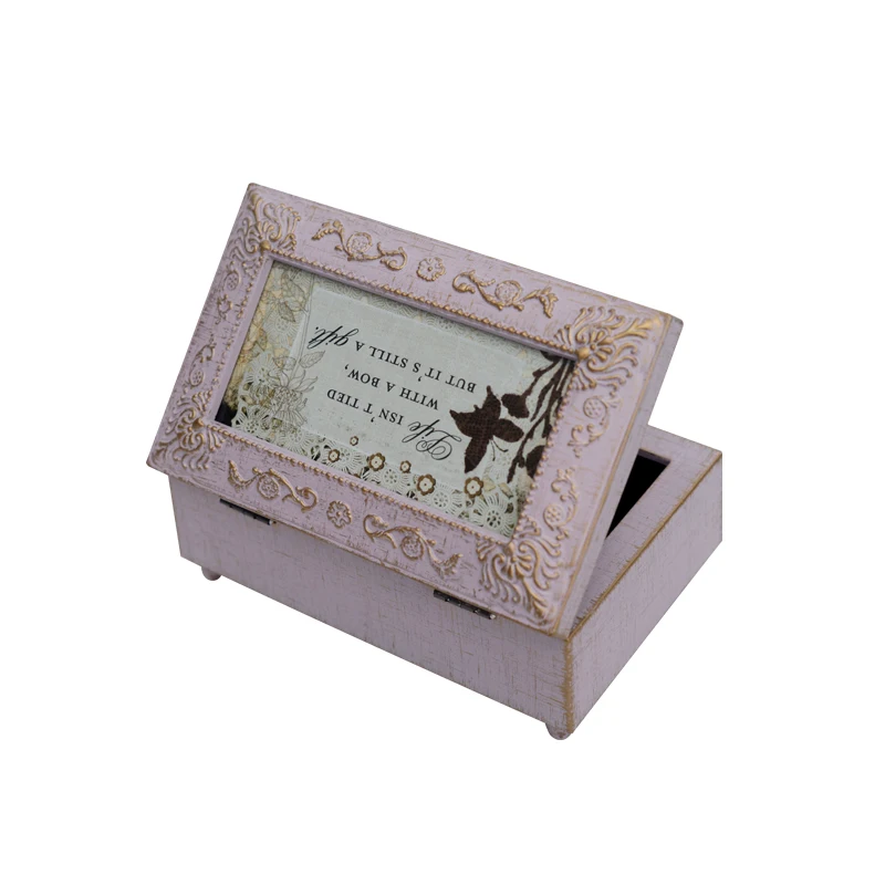 

Retro Romantic Music Box Holiday Gift Rectangular Antique Jewelry Storage Organizer Home Decor Desktop Ornaments Cute Music Box