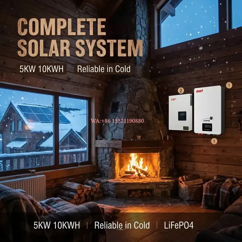 WMWMNU High Efficiency 5.5KW Home Solar Energy Kit with 5KWH Lithium Battery Off Grid Set