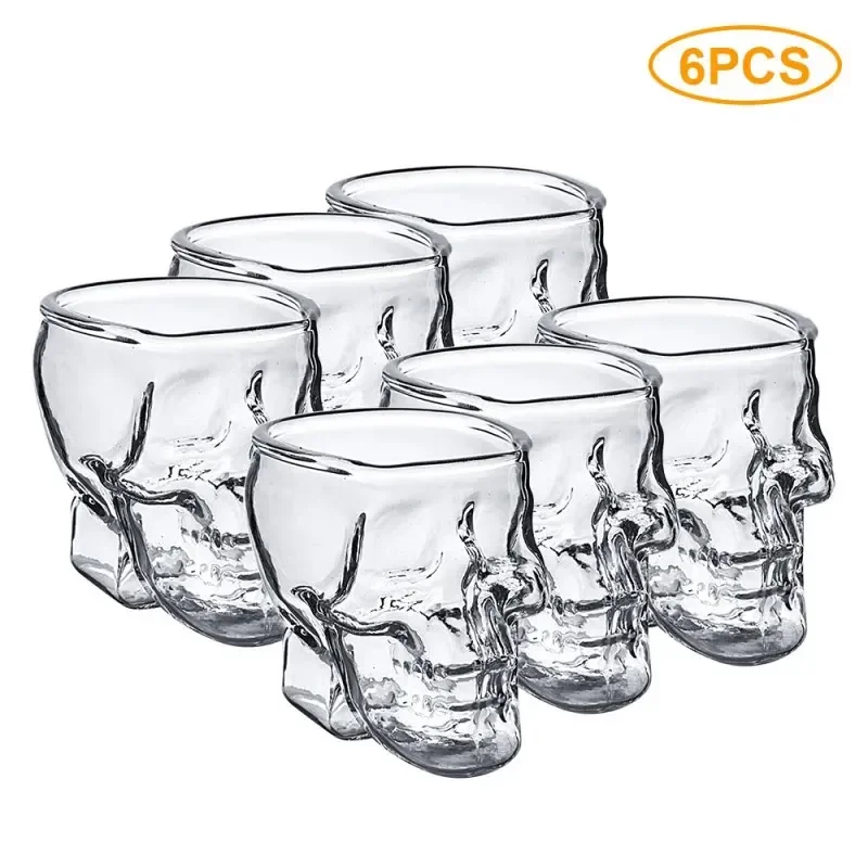 

Skull Shaped Transparent Glass Novel 2.8oz Shooting Glass Halloween Cup Drinks Used For Parties Family Offices Bars Els Wine