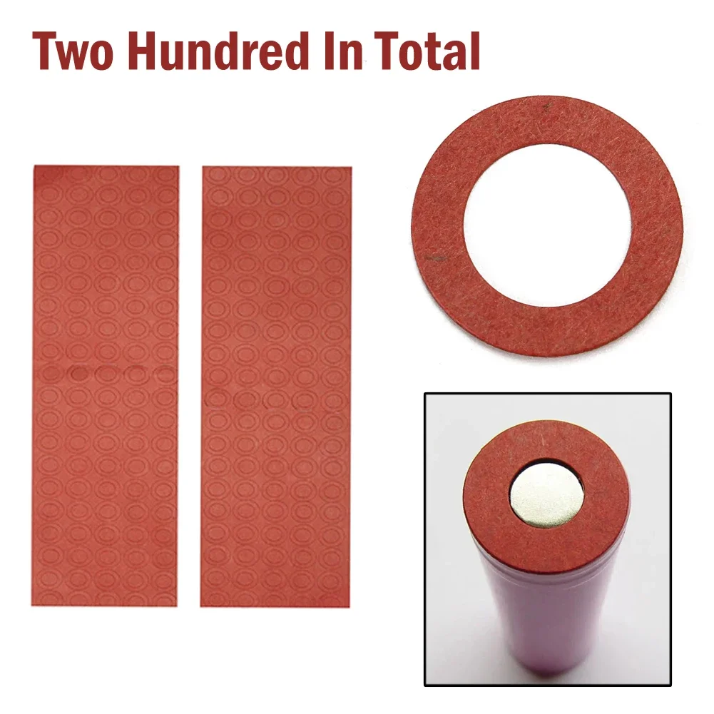 200 pces anel de isolamento do isolador da bateria papel de papelão adesivo para 18650 almofadas isoladas de papel da gaxeta de isolamento da bateria